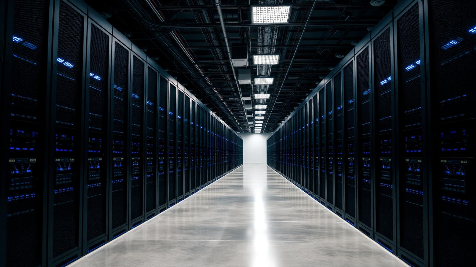 Modern hyperscale data center server hall